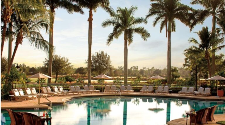 Ritz Carlton Golf Resort Pool with palm trees